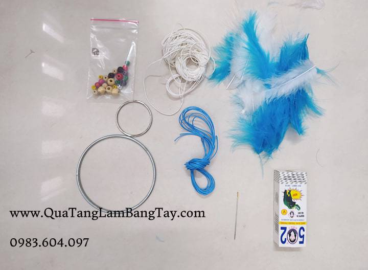 bộ nguyên liệu làm dreamcatcher thiên thanh